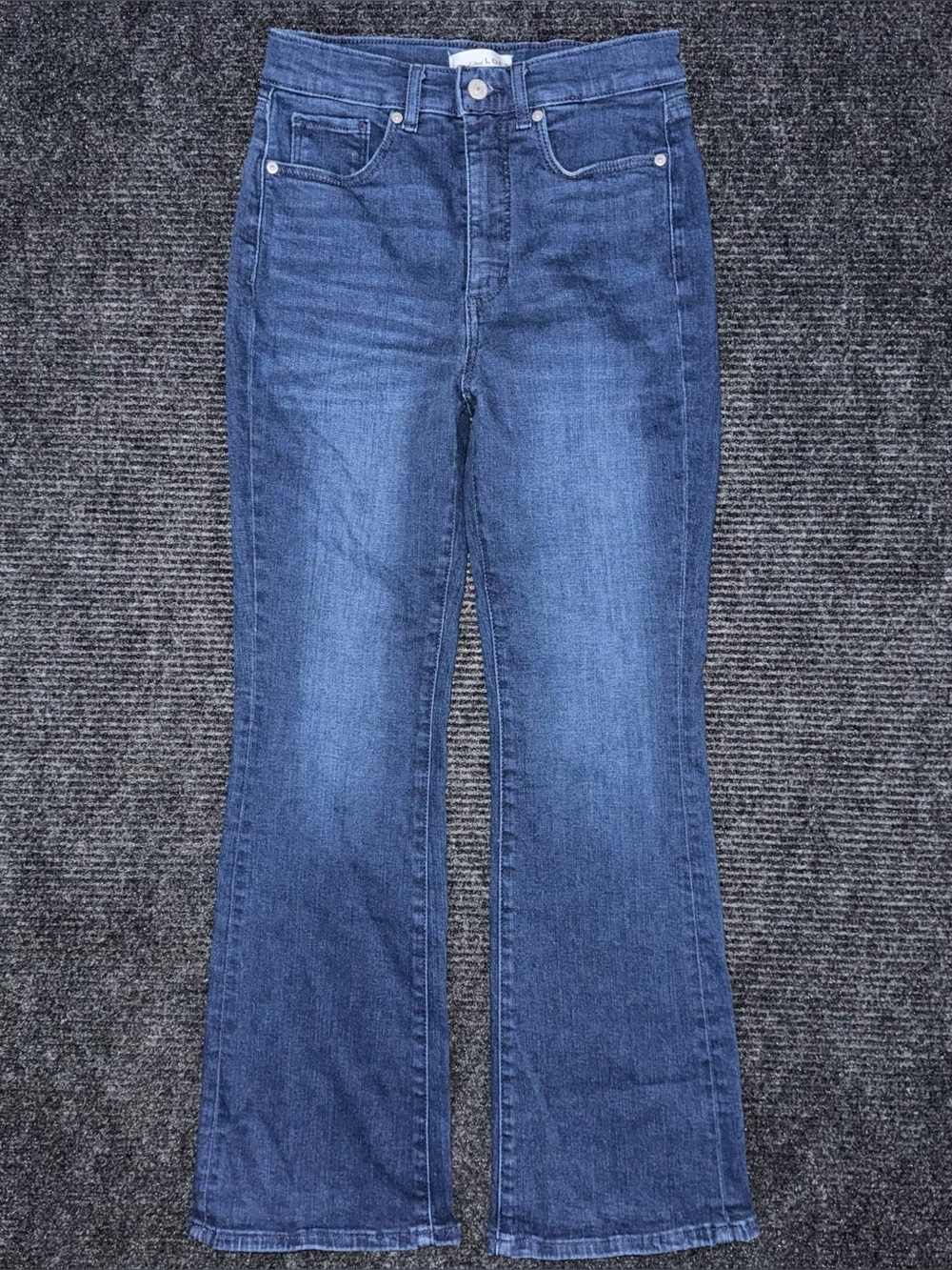 LOFT Women's Dark Blue Slim Flare Jeans High Rise Sz 28 / 6 Petite Stretch